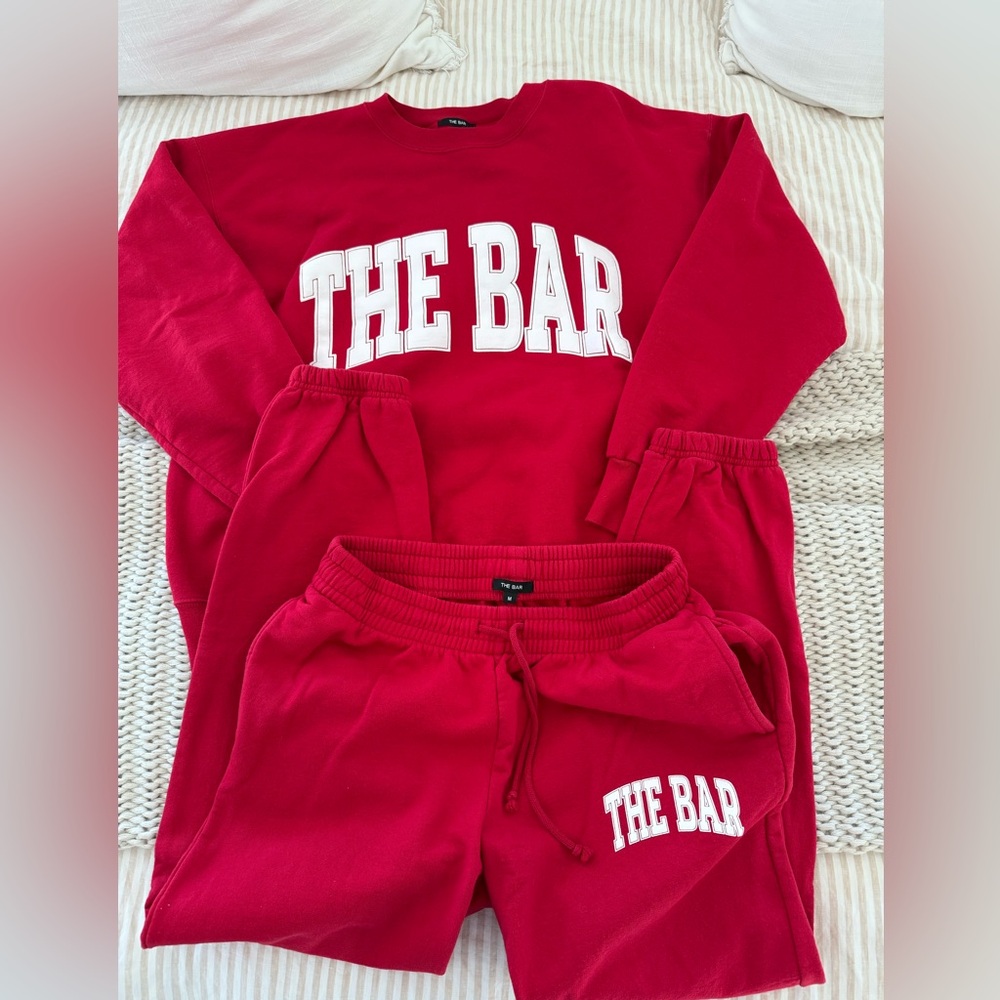 The Bar Red Crewneck and & Joggers Set